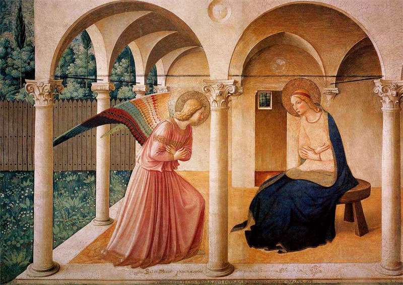 Il momento sublime dell'Annunciazione dell'Arcangelo alla Madonna