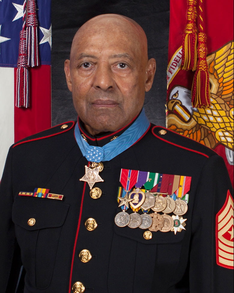 Retired United States Marine Corps Sergeant Major John L. Canley, Medal of Honor recipient