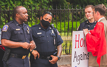 Maryland Catholics Rallying in Scorching Heat Draw Tears from Cop