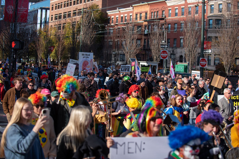 Hordes of Pro-Abortion clowns clash with pro-life Men’s March