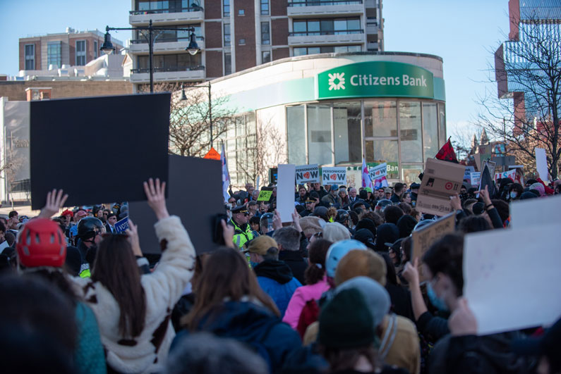 Pro-abortion agitators continued to block the pro-life march to the Boston Common