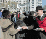 Prince Bertrand of Orleans-Braganza marched with the American TFP delegation and handed out flyers at the March for Life