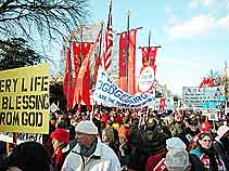 Gazing at the shivering ocean of marchers it was apparent that attendees were unmoved in their resolve to continue struggling against abortion