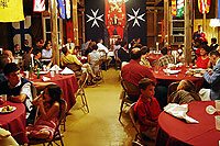 Organizers spent the day transforming the school's gymnasium into a medieval banquet hall.