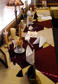 Napkin folding and calligraphy were among the days activities.