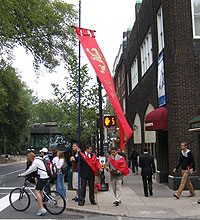 Student Action members passed out anti-abortion flyers and took surveys of passing students.