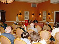 TFP Washington Bureau Chief Mario Navarro da Costa addresses an audience at the Coral Gables Country Club.