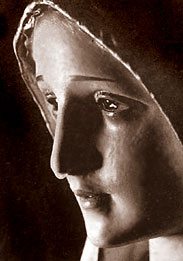 Tears, a Miraculous Warning - the International Pilgrim Virgin of Fatima statue weeping human tears, New Orleans, Louisiana, 1972