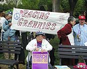Despite the contradiction between being a Grandmother and being in favor of abortion, an international group called "Raging Grannies" was present at the march.