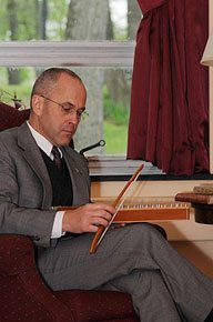 The author takes advantage of some down time to relax and play his psaltery