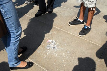 Pro-homosexual students burned several flyers.