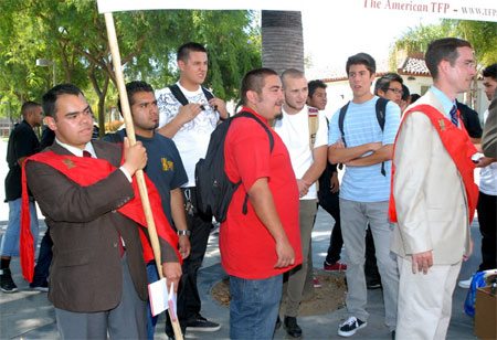 Several students stood with us during the harrassment.