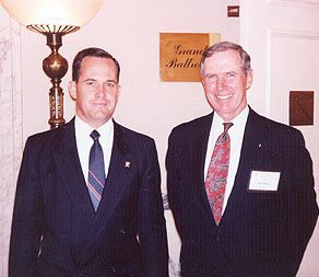 Colonel Ripley with Norman Fulkerson in 1993 at the Mayflower Hotel for the launching of "Nobility and Analogous Traditional Elites"