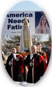 Honor guard for Our Lady of Fatima in the TFP's ceremonial habit