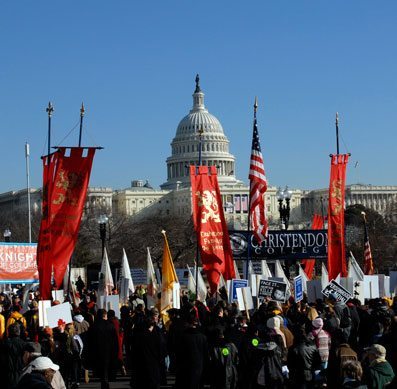 Tens of thousands crowded the streets