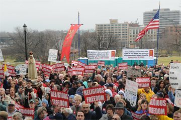 Part of More Than 4,000 Protesters at the Connecticut State Capitol building