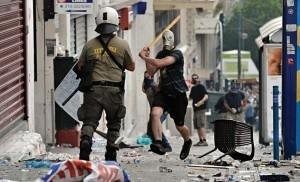 Riots in Athens against the Greek government's austerity plan.
