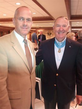 Mr. Norman Fulkerson with Col. Walter Marm, recipient of the Medal of Honor.