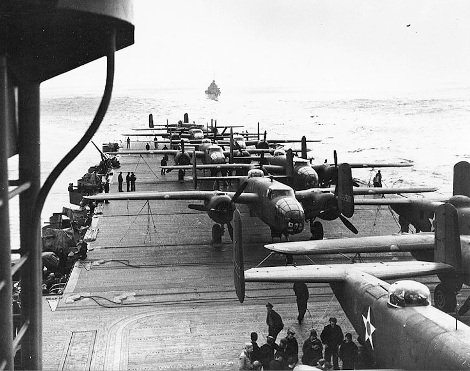 B_25s on deck of USS Hornet before Doolittle Raid on Tokyo.jpg