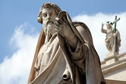 Conversion of Saint Paul - Statue on St. Peter's Basilica, Rome, Italy