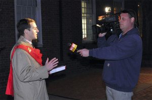 TFP Student Action volunteer, John Ritchie, at the rally against same-sex "marriage" in Annapolis