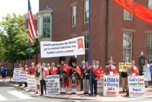 TFP Leads Protest of Pro-Abortion Kathleen Sebelius at Georgetown