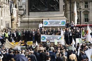 In London Cypriots demonstrate Turkish invasion of Cyprus