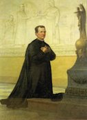 Saint John Bosco prays to Our Lady Help of Christians