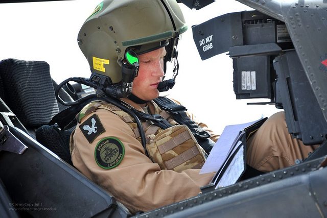 Prince Harry of Wales training as an Apache pilot in the United States