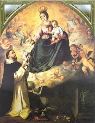 Our Lady gives the Rosary to St. Dominic of Guzman