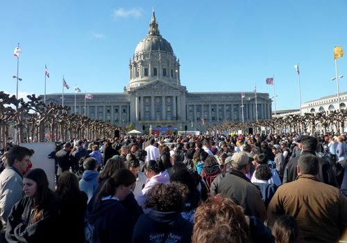 A partial view of the record 2013 gathering of pro-life supporters in San Francisco, California.