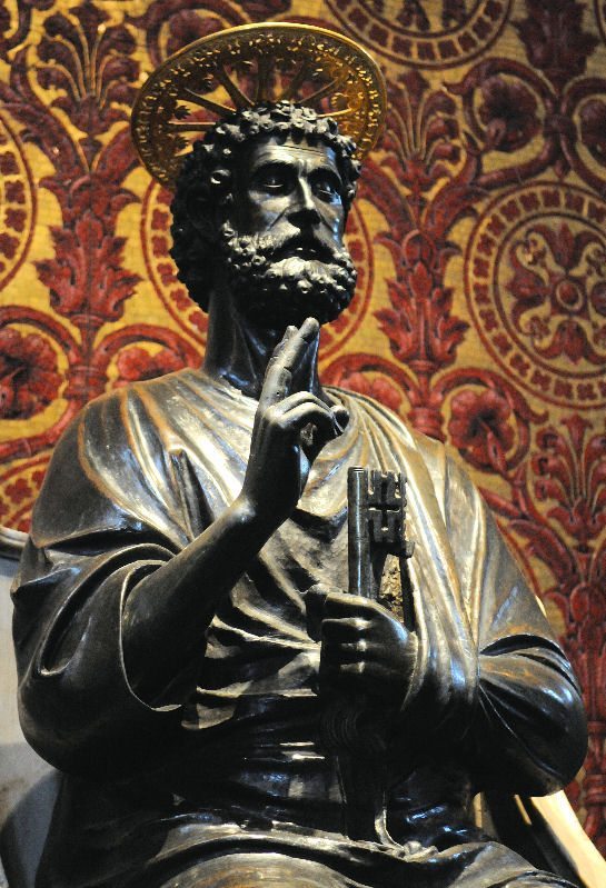 Saint Peter on the throne and holding the keys