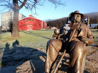 Statue of Frederick Booker Noe II, who continued the Jim Beam legacy