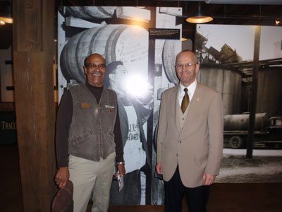 With Freddie Johnson, a third generation employee of Buffalo Trace. Employees at these distilleries, even those not directly related to patriarchal figures, pride themselves in simply being a part of this rich tradition