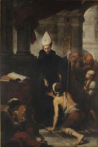Saint Thomas of Villanueva giving alms to the poor