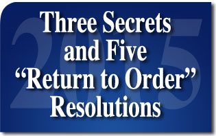 Three Secrets and Five Return to Order Resolutions for 2015