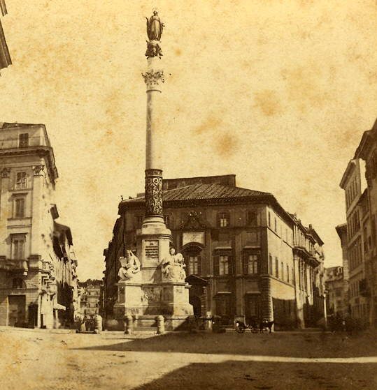 Column of the Immaculate Conception in Piazza di Spagna, Rome, around 1880