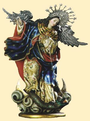 Our Lady of the Apocalypse chains the old serpent who is the devil and Satan