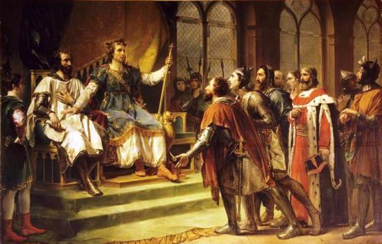 King Saint Louis sought after justice. His money enjoyed the trust and confidence of the people because they knew the saintly king would not manipulate or debase it. He used the power and prestige of his office to advance the common good and not his personal affairs. “Saint Louis IX mediating between King England and his Barons” by Georges Rouget.