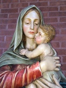 Madonna with Child statue in Rochester, NY, which ask the question “Why Me?”