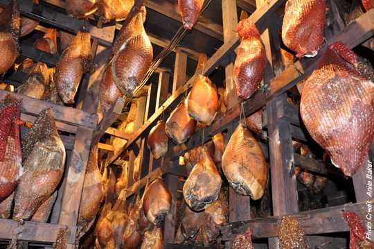 Newsom's cured hams are aged for up to 22 months