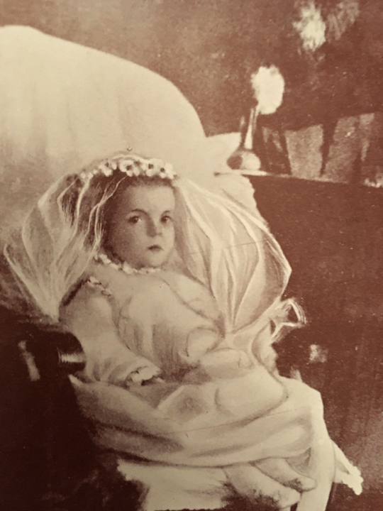 Little Nellie in her First Communion dress