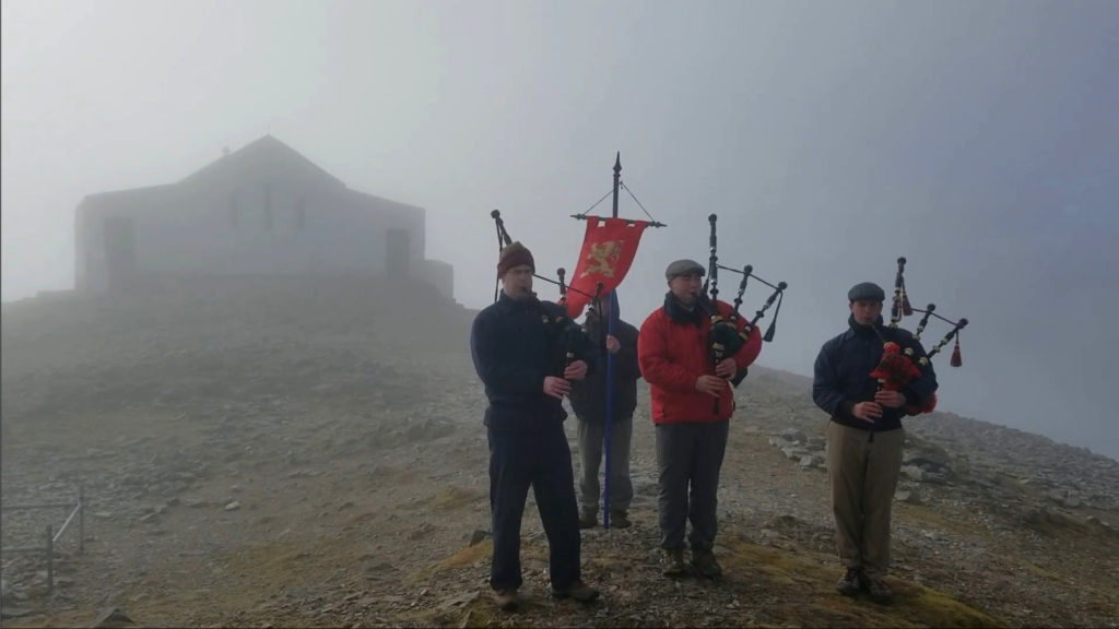 Piping for Life Atop Croagh Patrick
