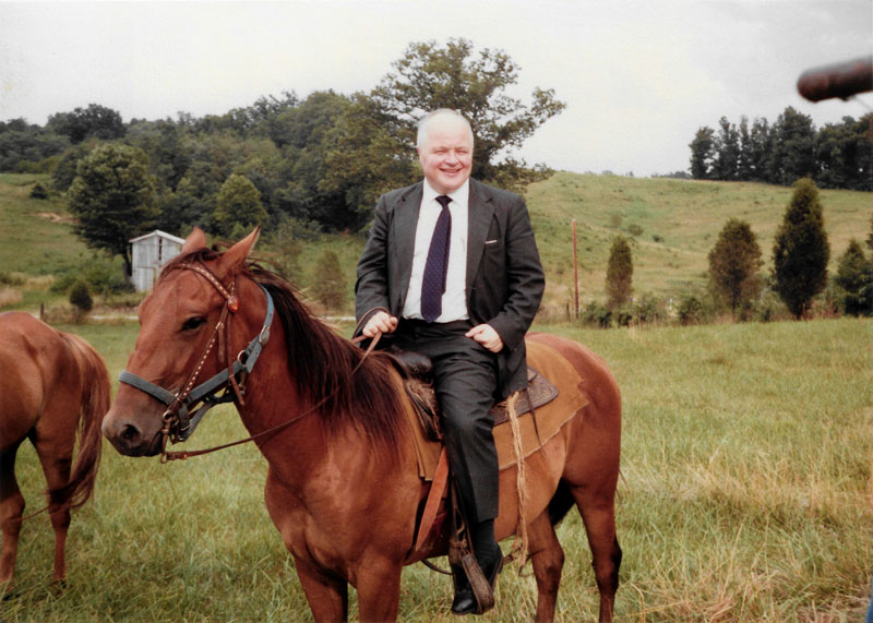 John Russell Spann on horseback