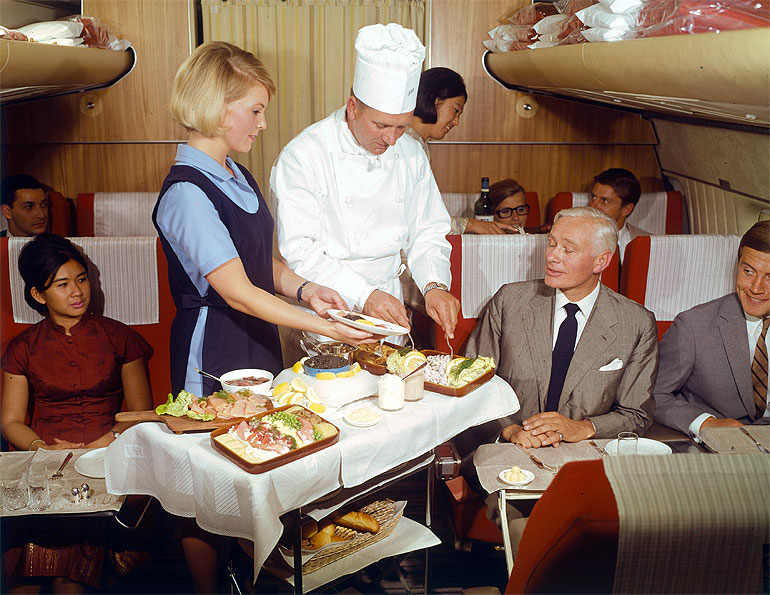 SAS (Scandinavian Airlines) 1969, First Class, Chef service