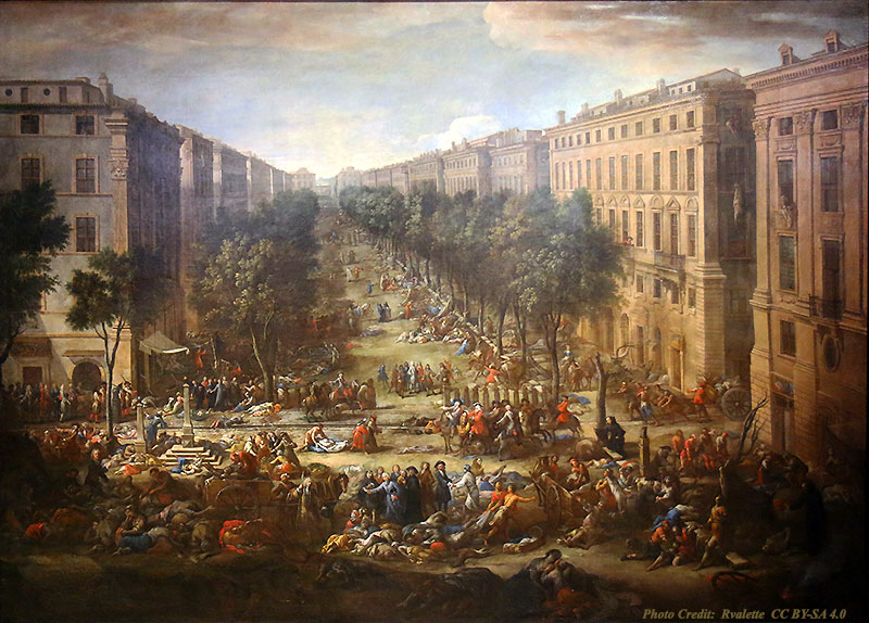 “View of the Course during the plague of 1720” painting by Michel Serre