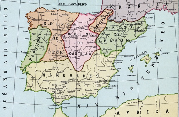Mappa dei regni di Spagna
